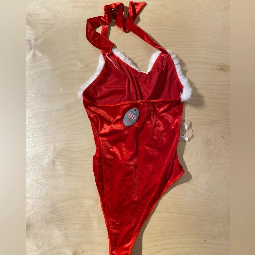 Avid Love Red One Piece Santa Swimsuit with White Trim XXL (OP)